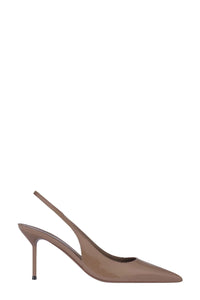 Slingbacks Lidia 70 en cuir verni - Taupe