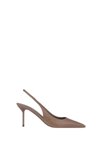 Slingbacks Lidia 70 en cuir verni - Taupe