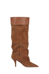 Bottes Ines 75 en daim - Sigaro Cognac