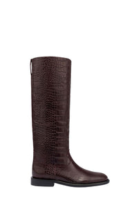 Bottes Montana en cuir embossé - Rouge Noir
