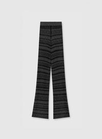 BLACK MICRO-CHECK KNITTED PANTS