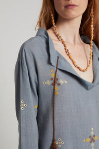 Robe longue Knotting ample - Blue