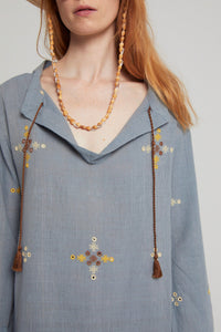 Robe longue Knotting ample - Blue