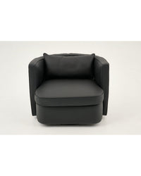 FAUTEUIL NELIA CUIR NOIR