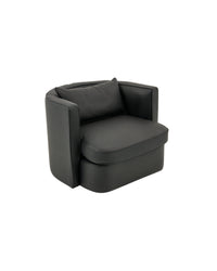 FAUTEUIL NELIA CUIR NOIR