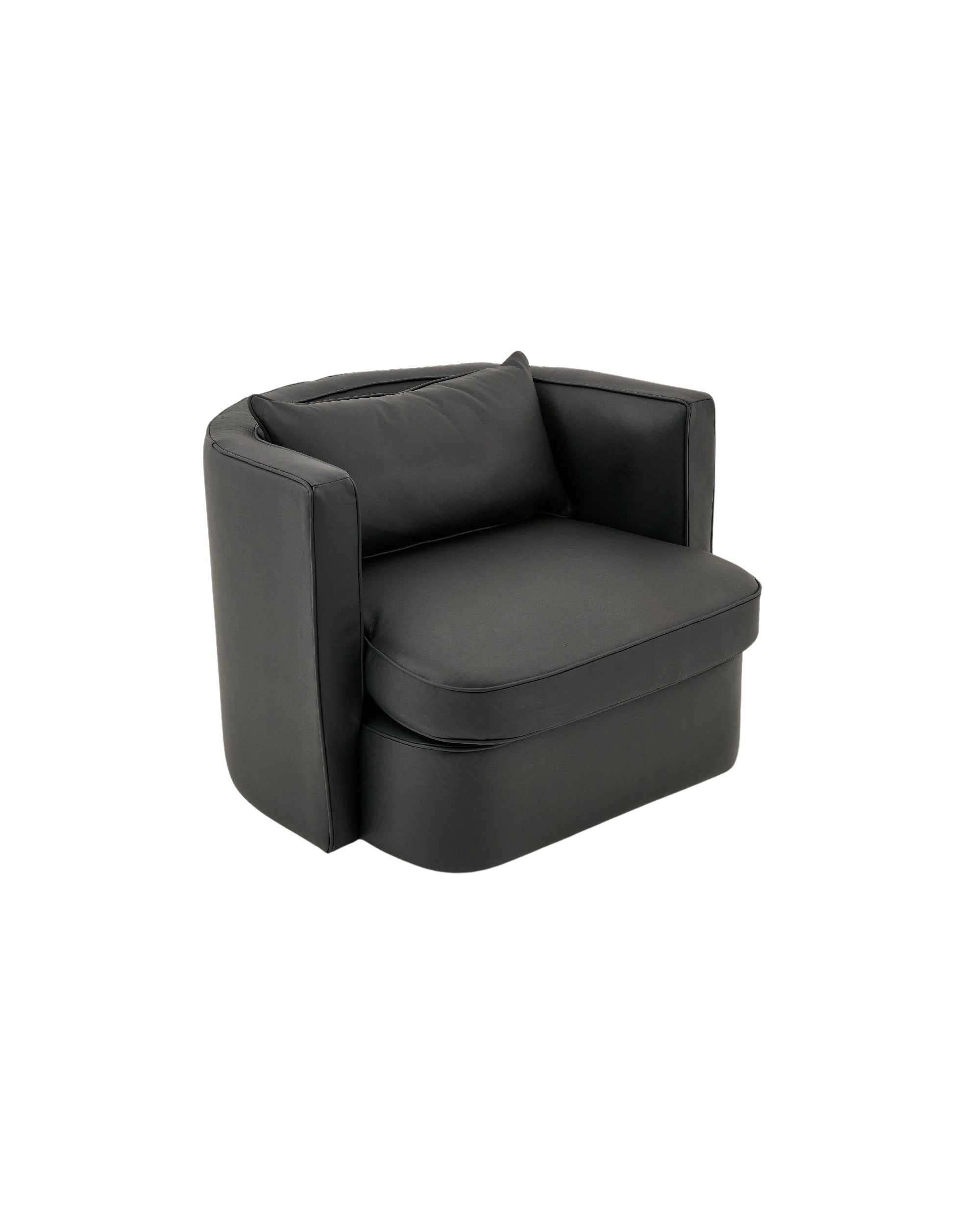 FAUTEUIL NELIA CUIR NOIR
