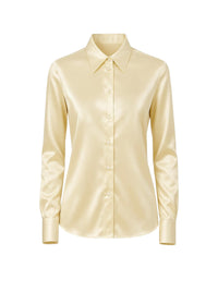 Chemise en satin à manches longues - Ivory