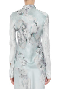 Chemise en satin lavé avec imprimé dégradé - Fantasy Ice Grey