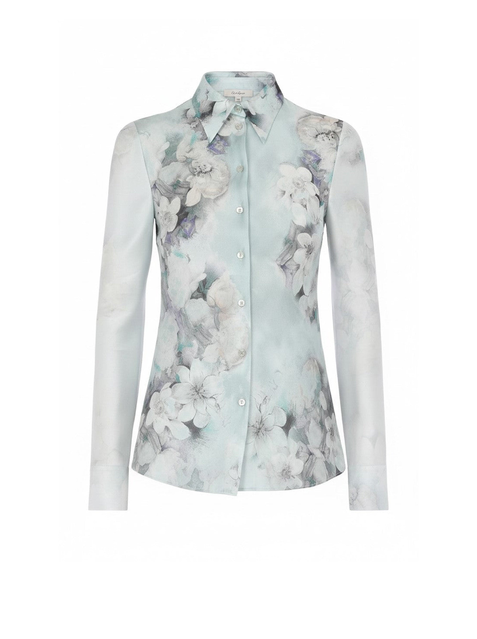 Chemise en satin lavé avec imprimé dégradé - Fantasy Ice Grey