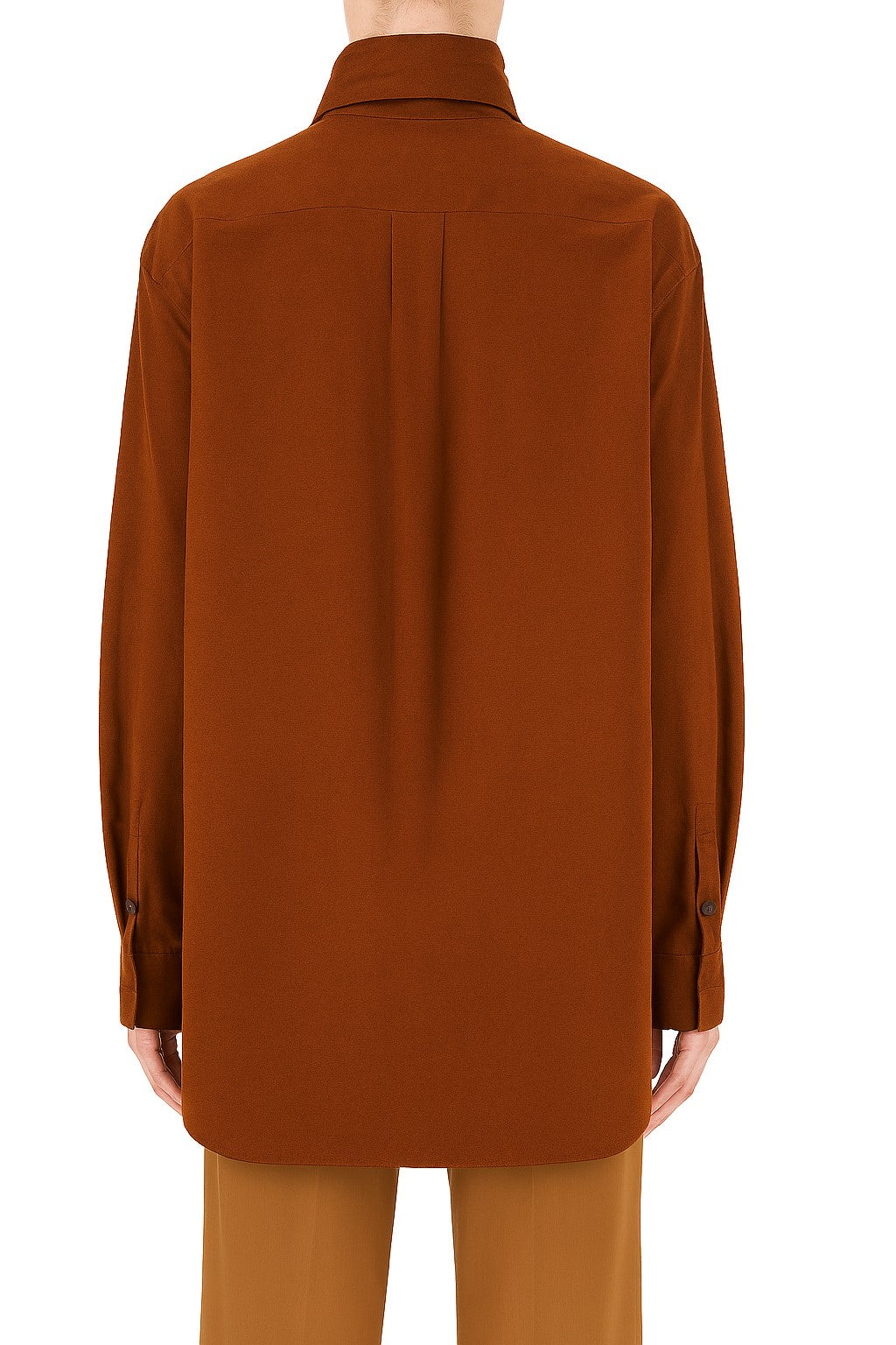 Blouse à manches longues avec lavallière - Brown
