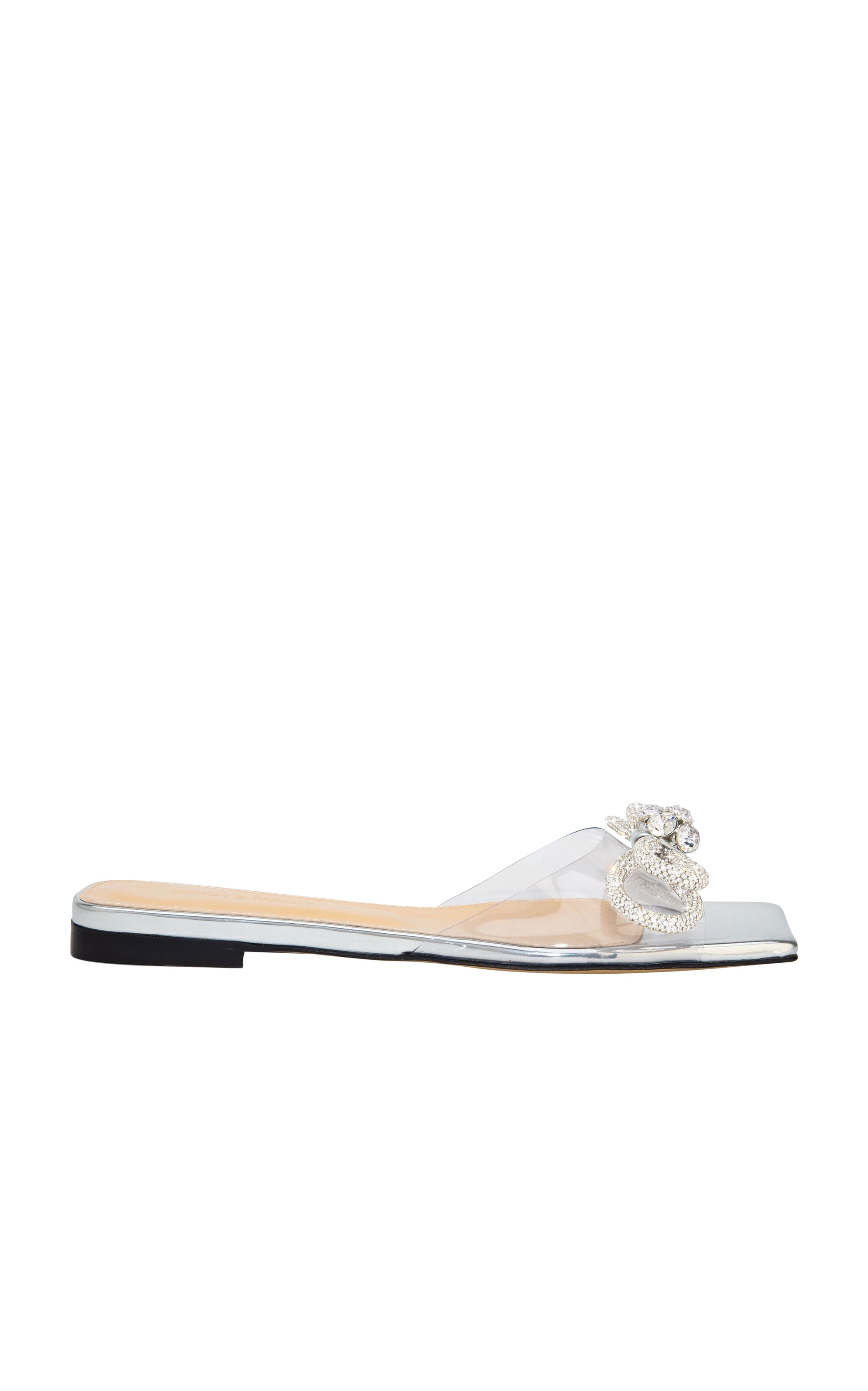 Double Bow rhinestone mules - Clear