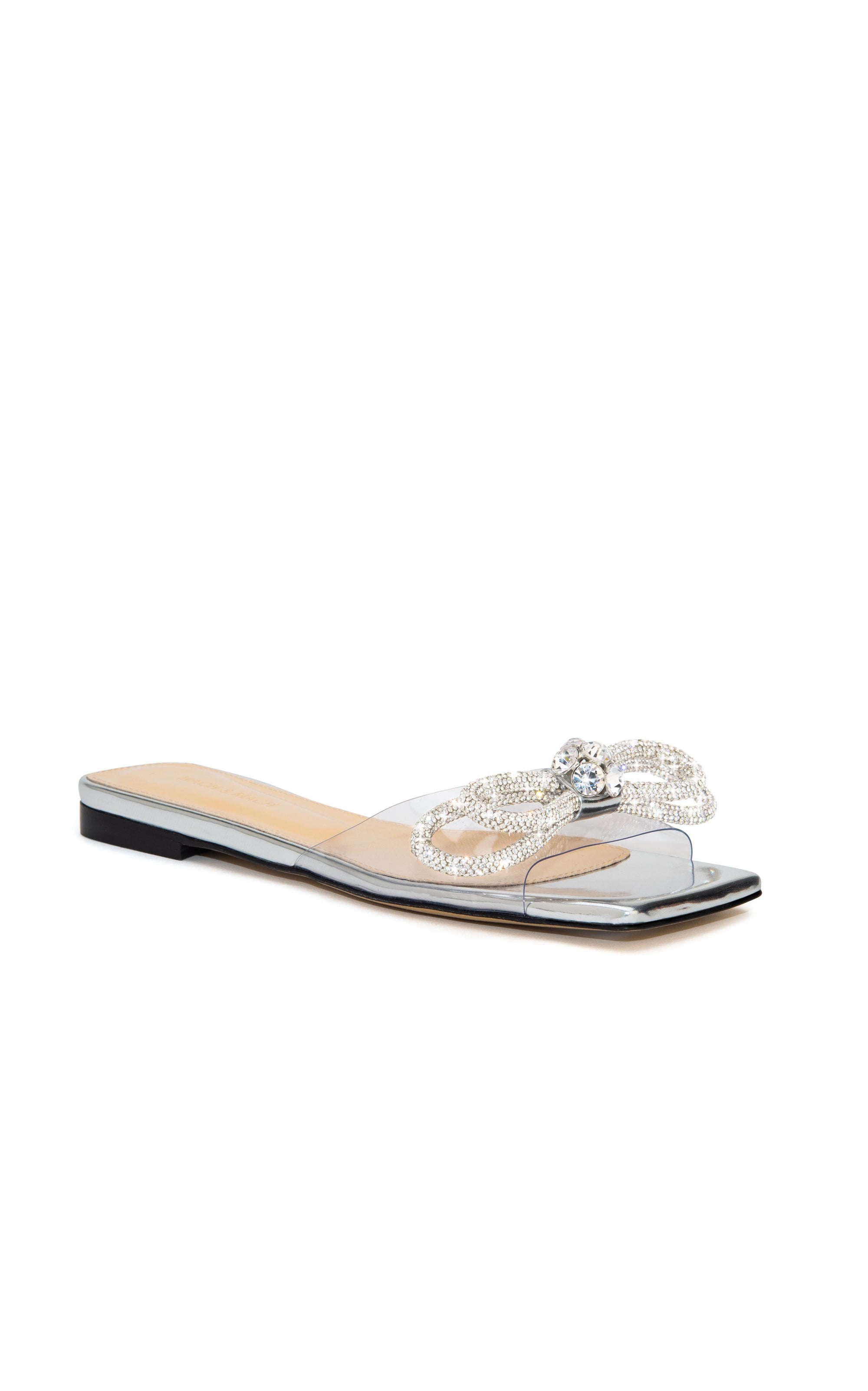Double Bow rhinestone mules - Clear