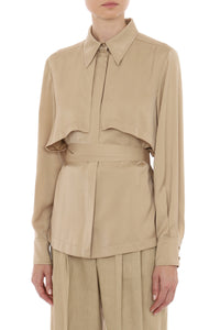 Shirt with tie belt - Beige