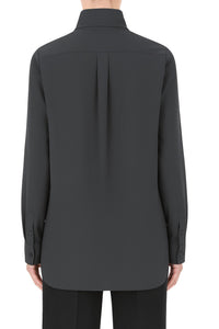 Blouse transparente à manches longues avec lavallière - Grey