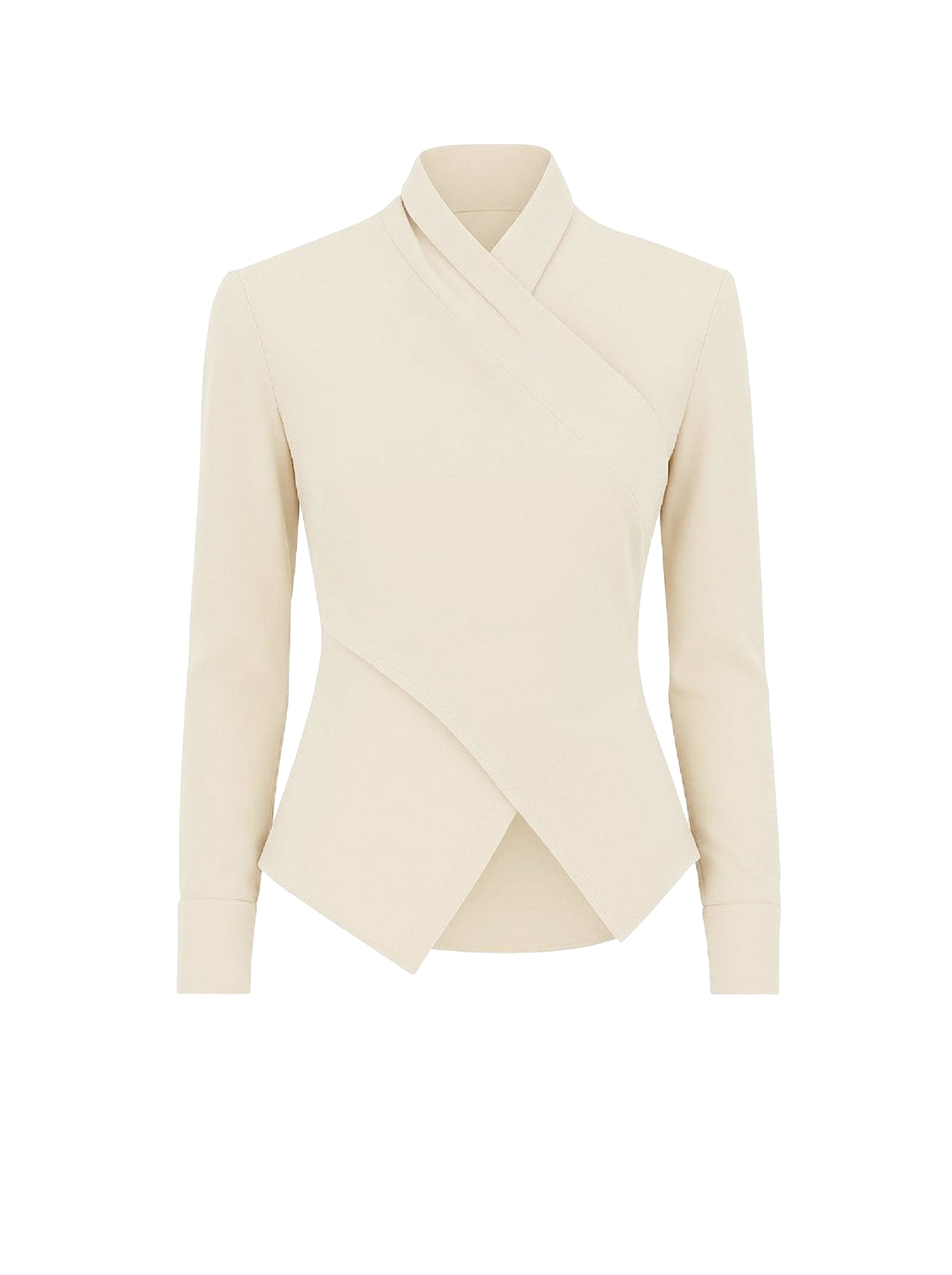 Blouse drapée croisée en soie - Ivory