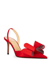 Le Cadeau 85 satin slingback - Red