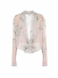 Chemise croisée en mousseline de soie à imprimé floral - Fantasy Pink