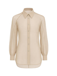 Chemise transparente en soie - Beige
