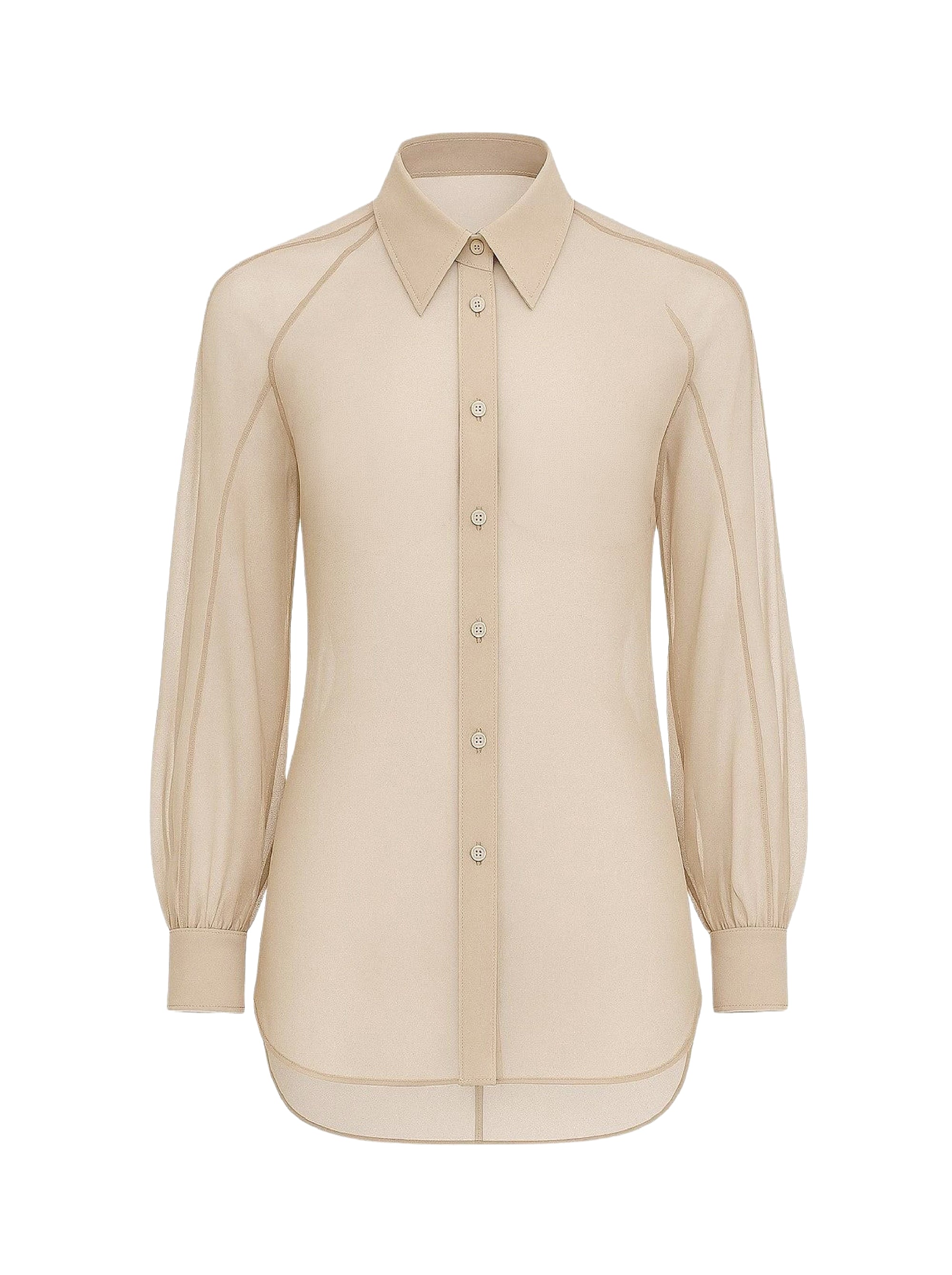 Chemise transparente en soie - Beige