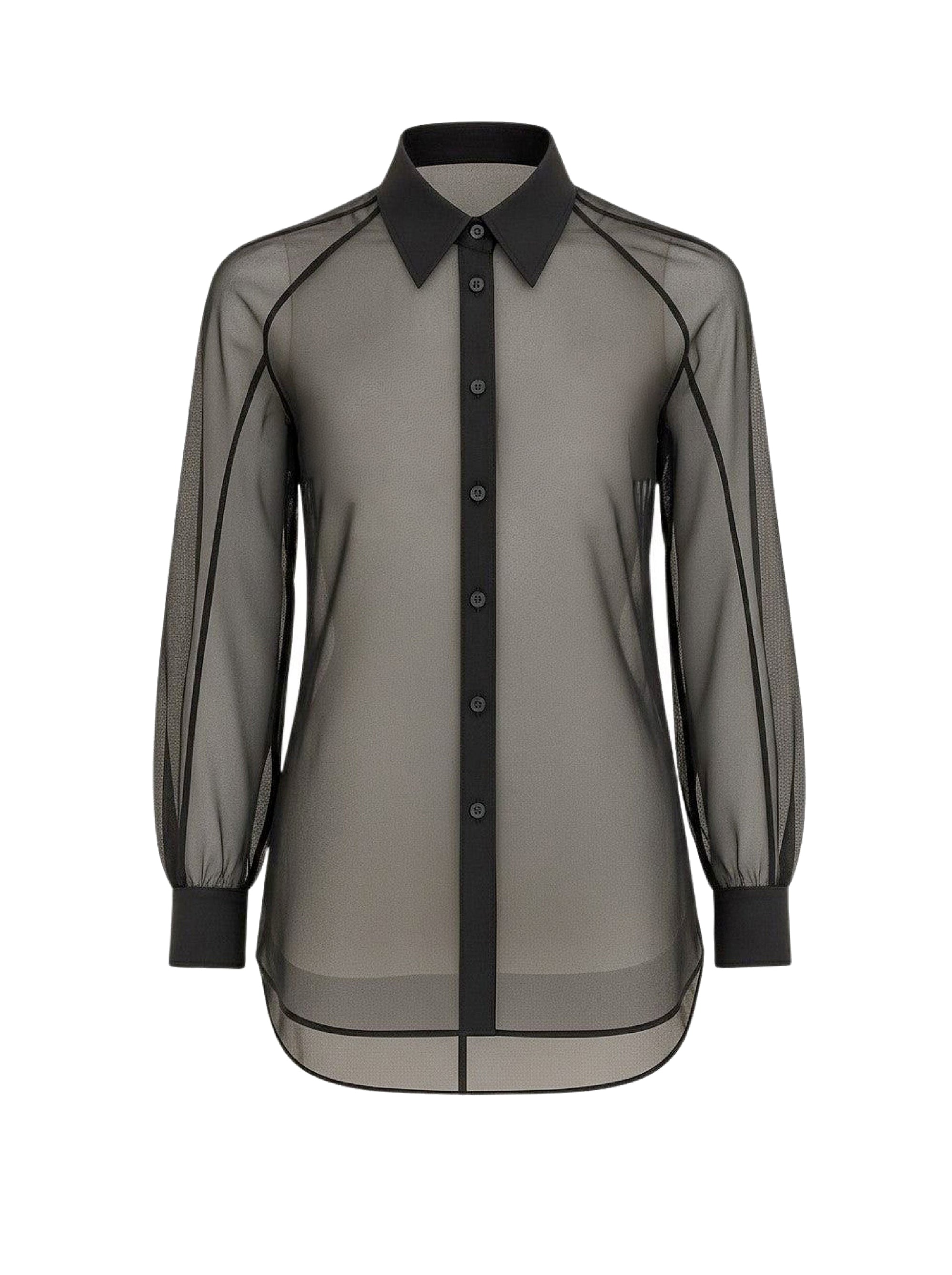 Chemise transparente en soie - Black