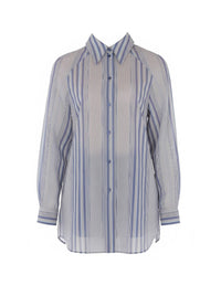 Chemise à motif vertical et chevron contrasté - Multi Blue
