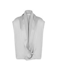 Chemise en satin brillant - Ice Grey