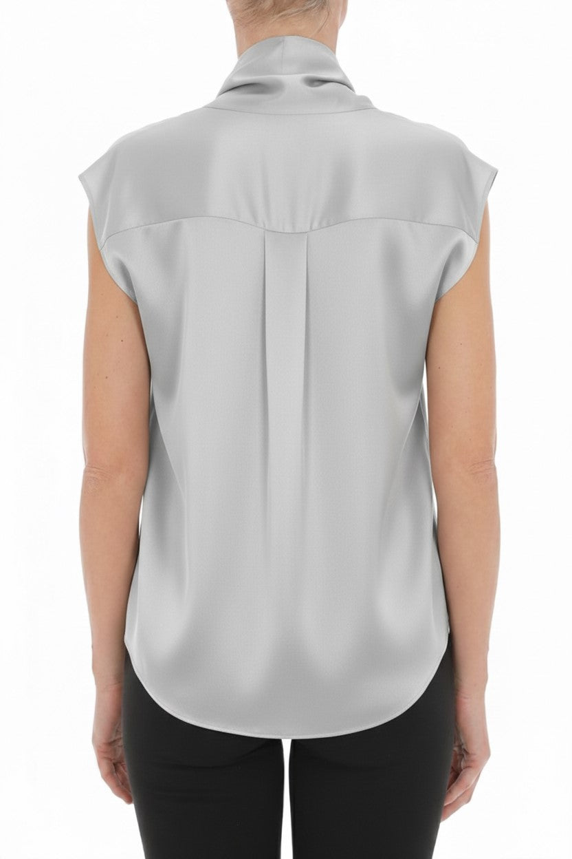 Chemise en satin brillant - Ice Grey