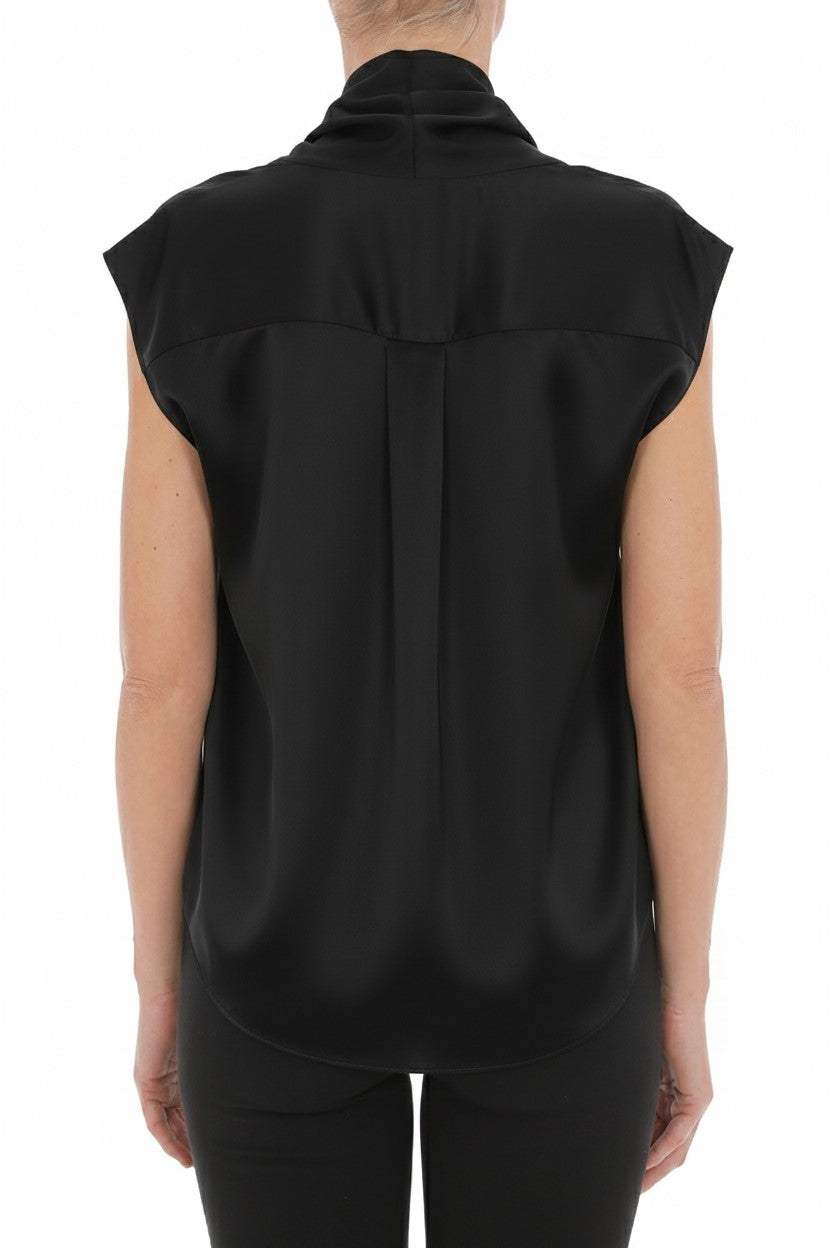 Chemise en satin brillant - Black