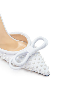 Double Bow 100 slingbacks in leather - Silver