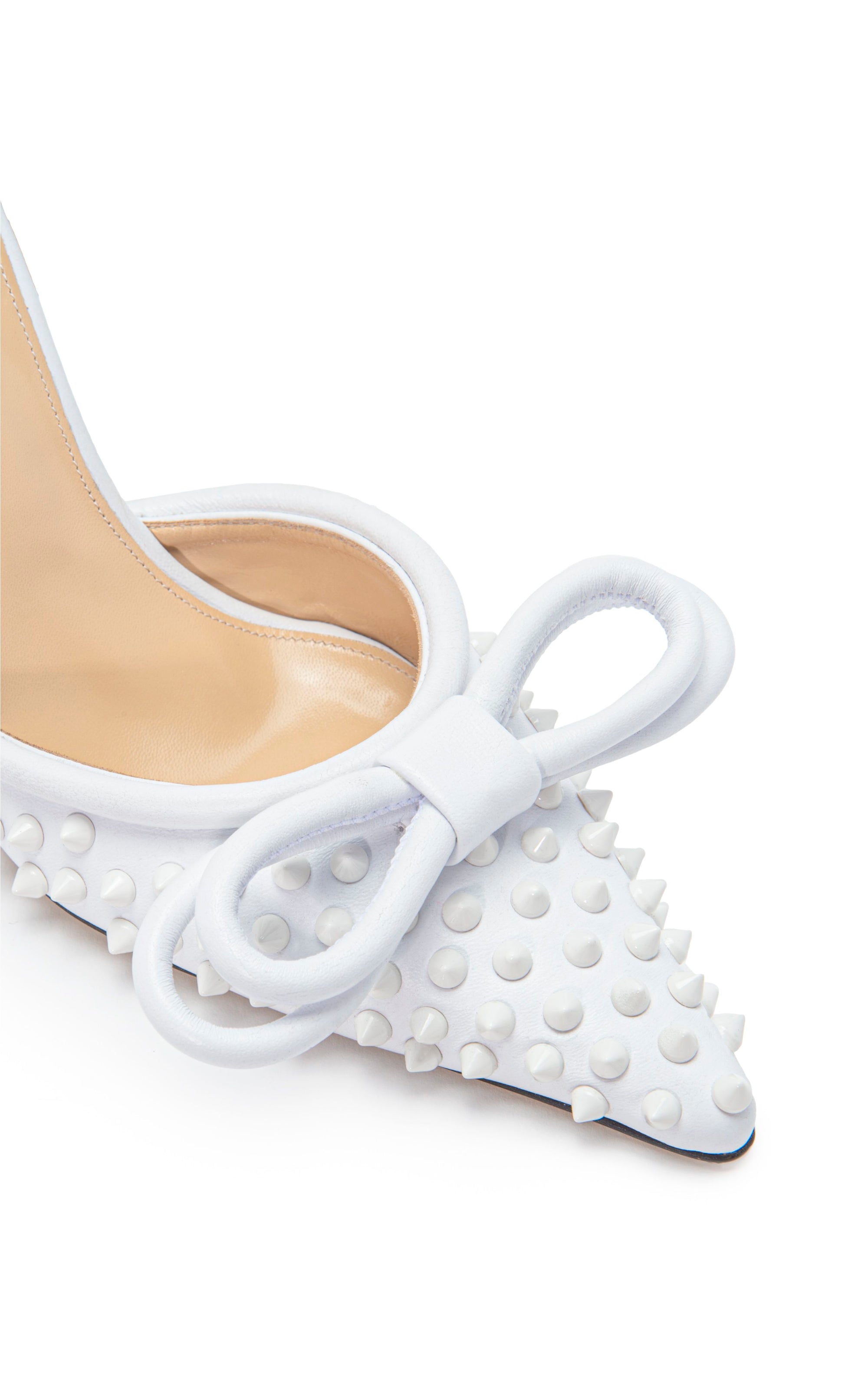 Double Bow 100 slingbacks in leather - Silver