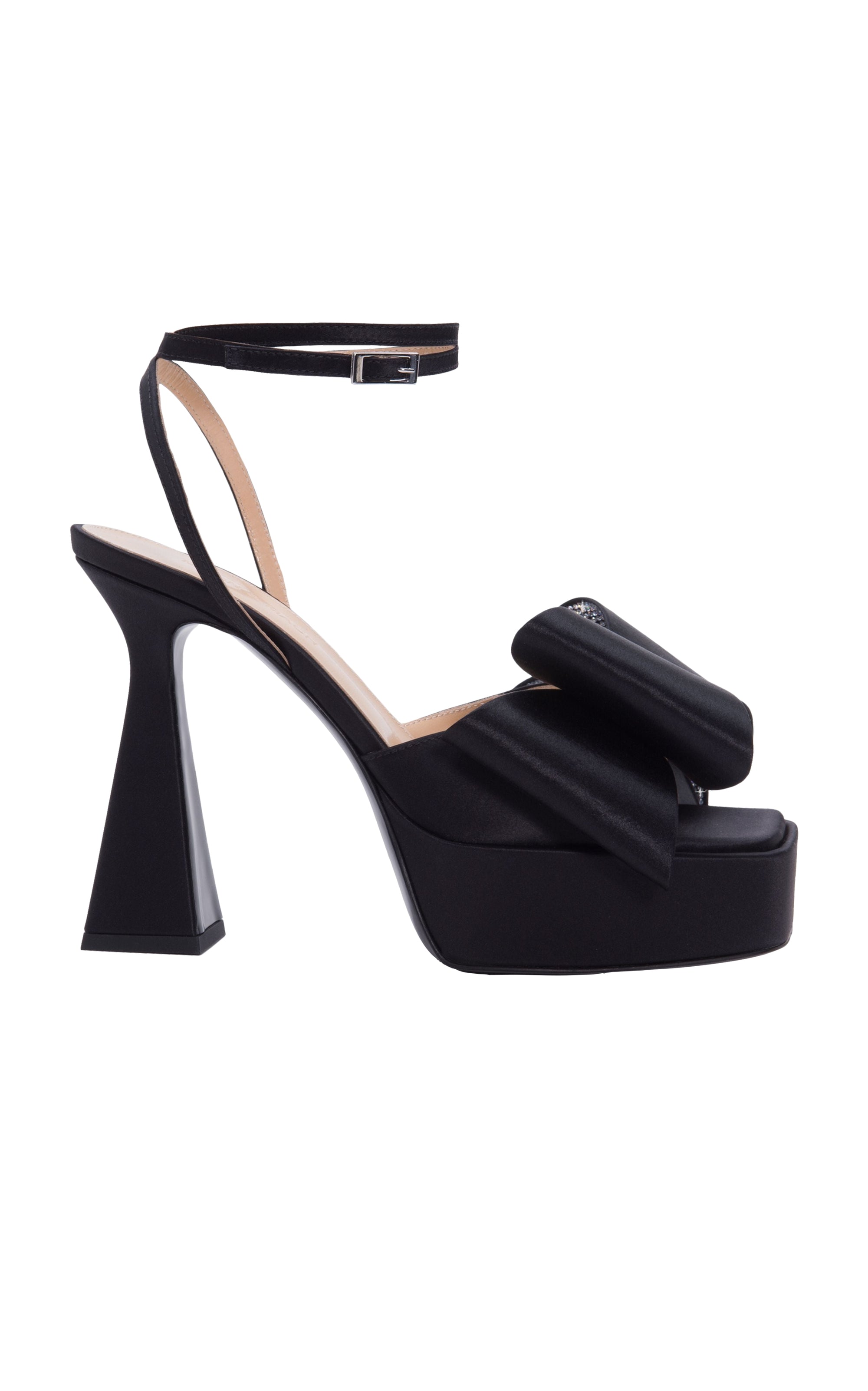 Le Cadeau 140 platform sandals in silk - Black