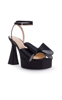 Le Cadeau 140 platform sandals in silk - Black