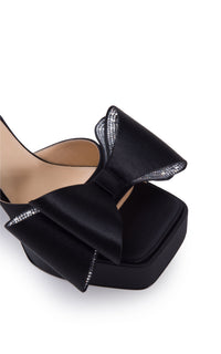 Le Cadeau 140 platform sandals in silk - Black
