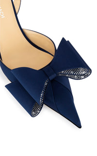 Le Cadeau 65 satin slingback - Navy Blue