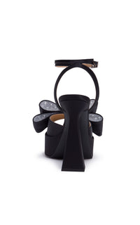 Le Cadeau 140 platform sandals in silk - Black