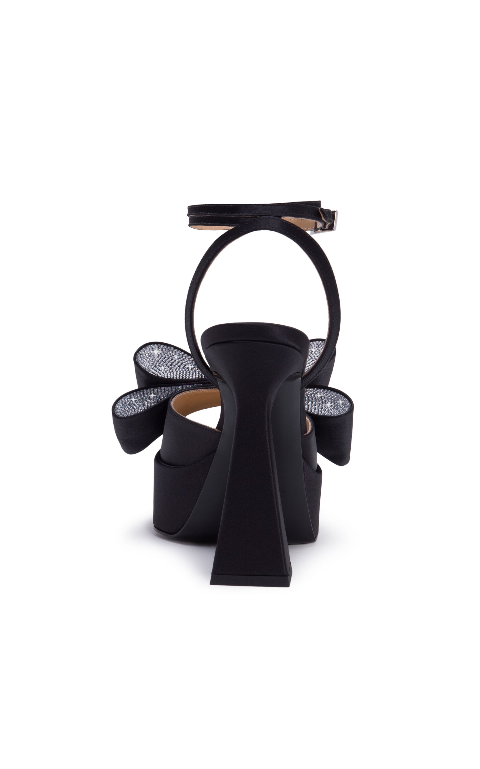 Le Cadeau 140 platform sandals in silk - Black