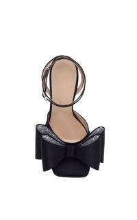 Le Cadeau 140 platform sandals in silk - Black