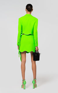 Wavy jacket in wool & strass - Green