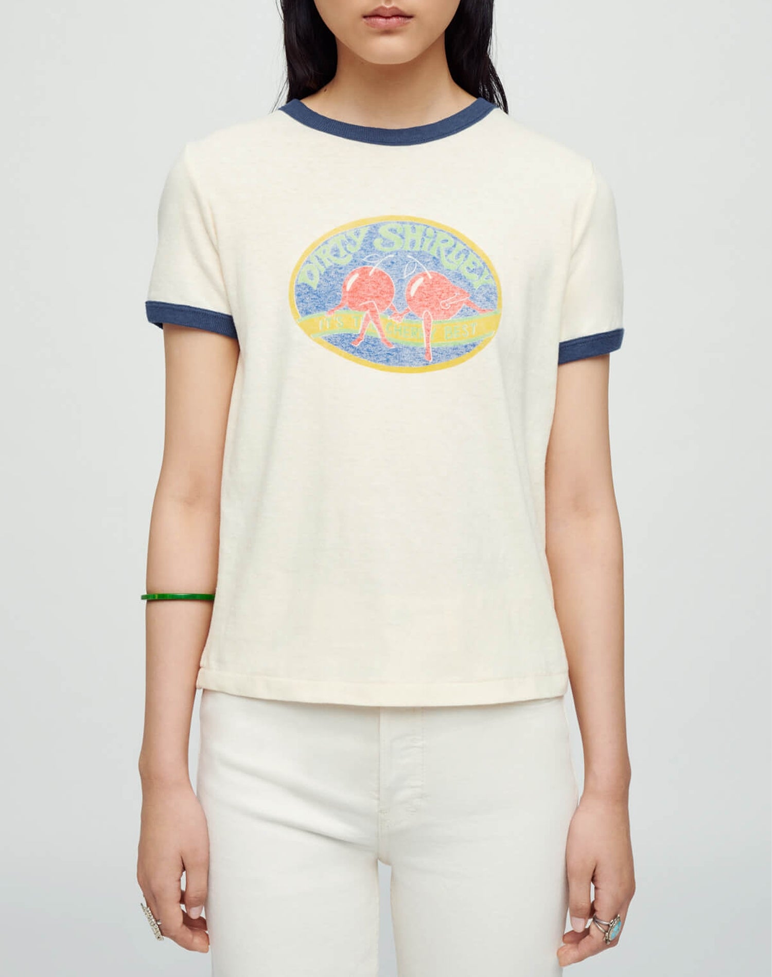 T-shirt Dirty Shirley - Vintage Ivory with Midnight
