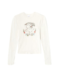 T-shirt manches longues Hold Your Horses - Vintage White