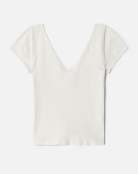 T-shirt Hanes col en V - Vintage White