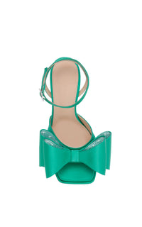 Le Cadeau 140 platform sandals in silk - Green