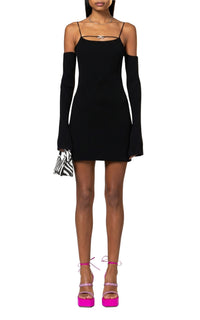 Bow short dress - Black