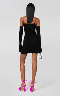 Bow short dress - Black