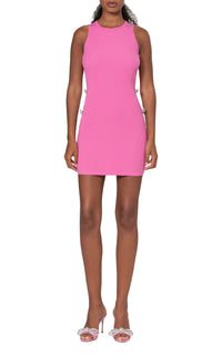 Short bow dress with rhinestones - Pink