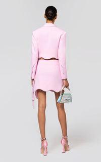 Wavy wool & strass jacket - Baby Pink