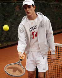 94 Racquet Club Gym Short - White & Navy & Red