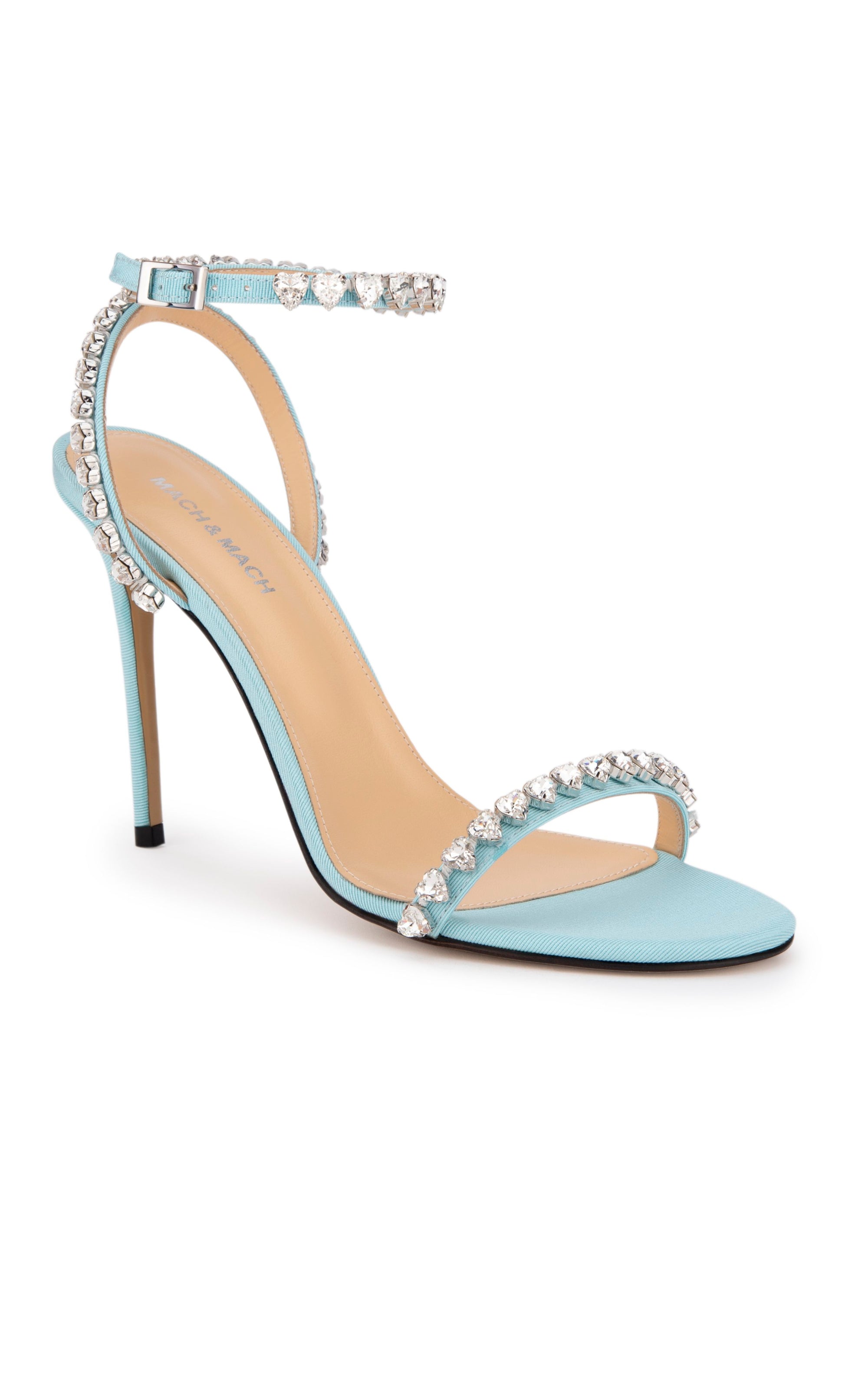 Audrey 110 rhinestone heel sandals - Sky Blue