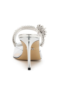 Flower 85 rhinestone mules - Silver