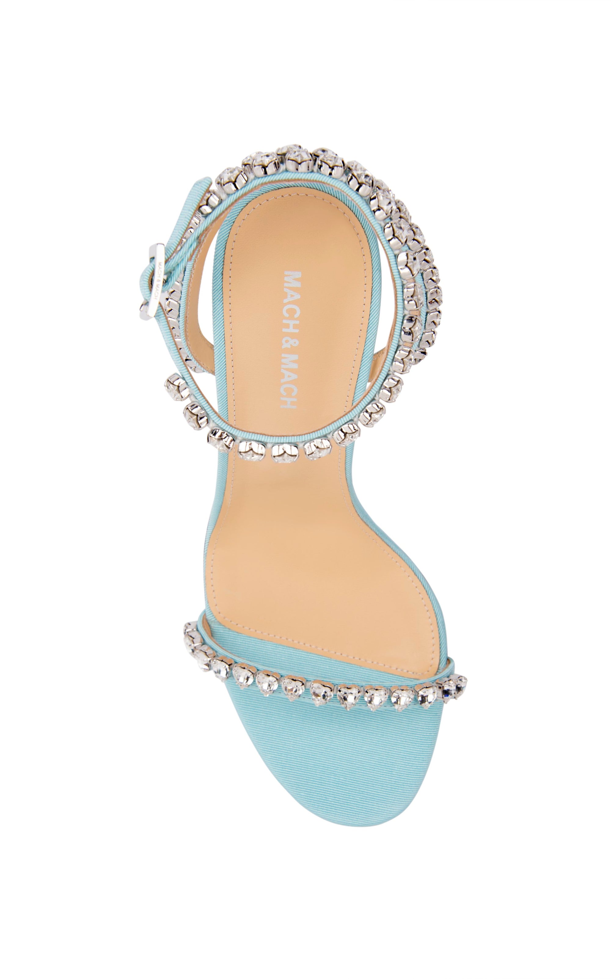 Audrey 110 rhinestone heel sandals - Sky Blue